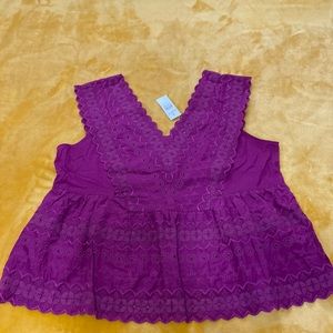 NET eyelet summer top